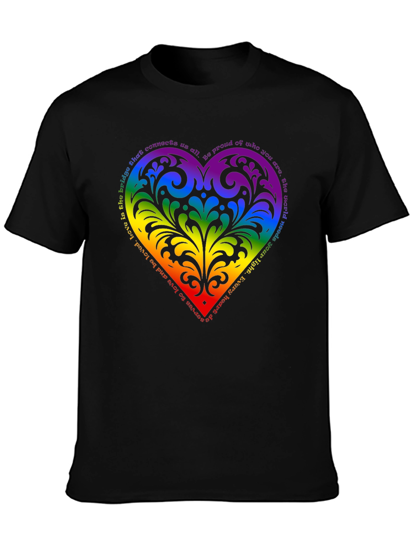 Pride Heart T-Shirt - Love is the Bridge