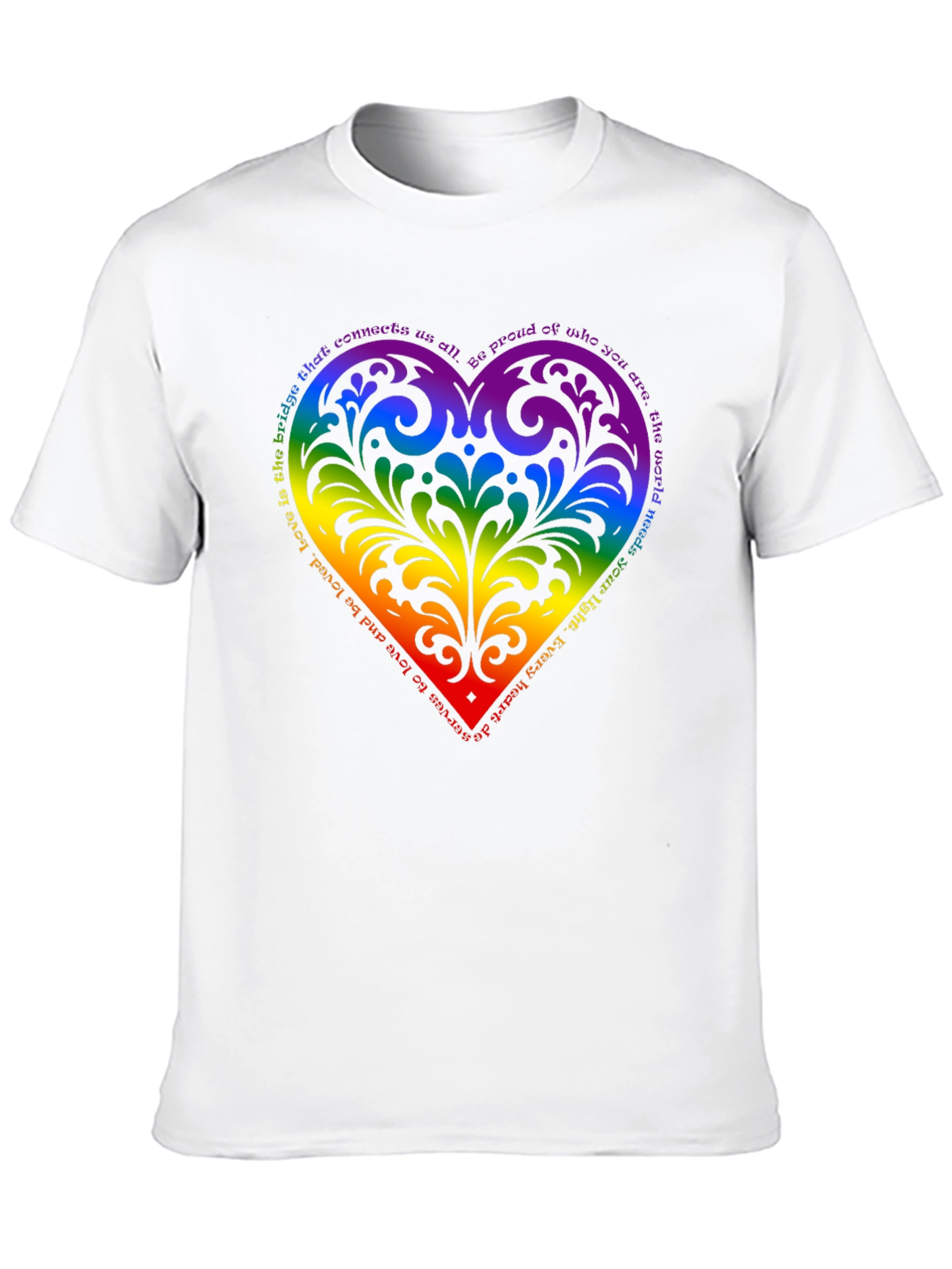 Pride Heart T-Shirt - Love is the Bridge