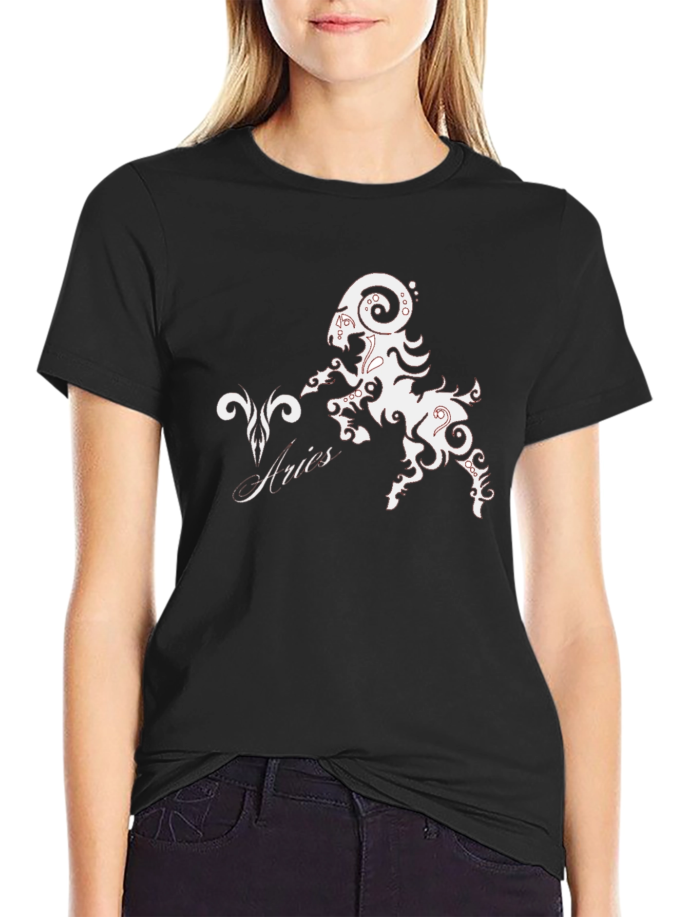 Aries Zodiac Sign Black T-Shirt