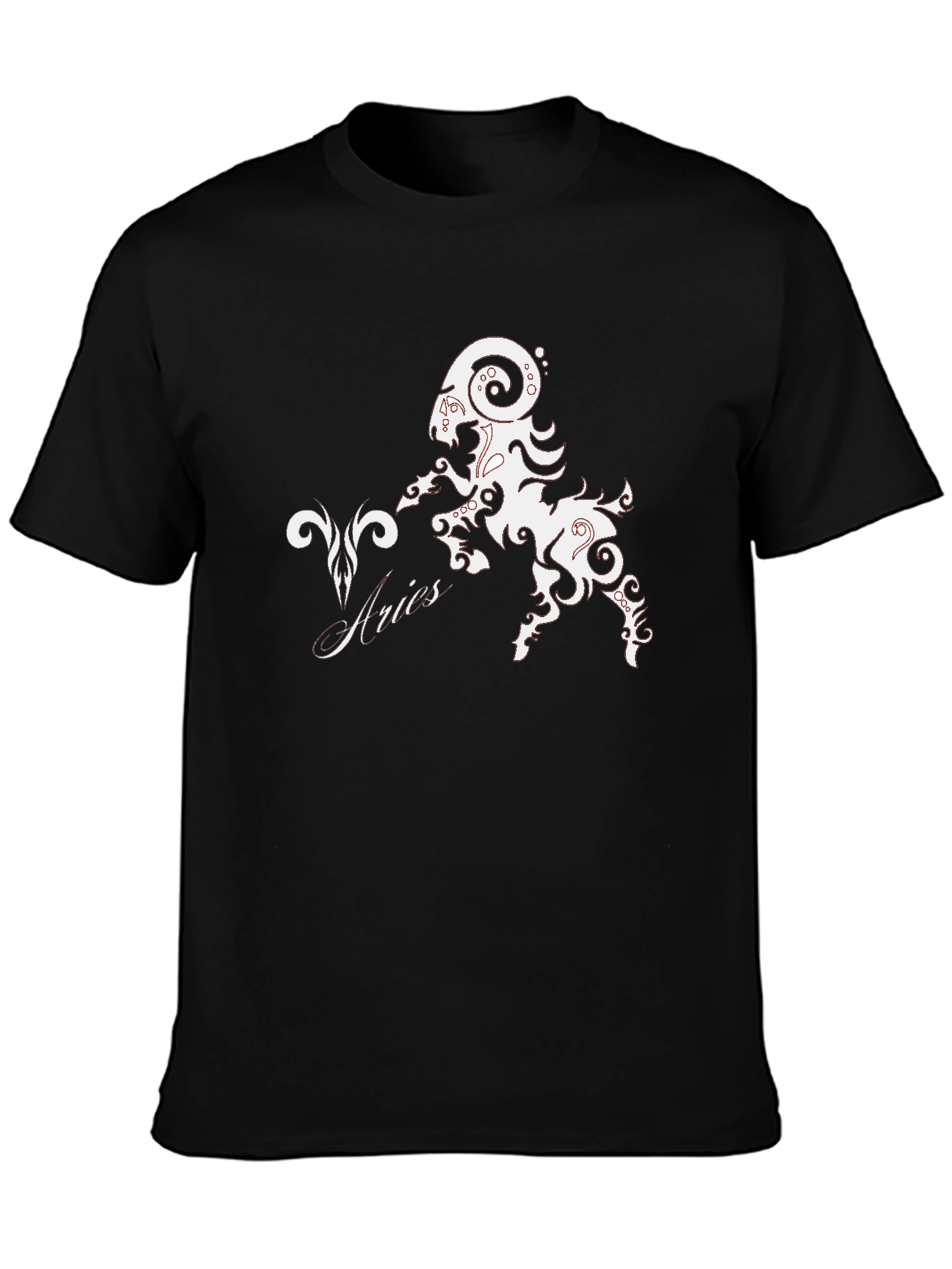 Aries Zodiac Sign Black T-Shirt