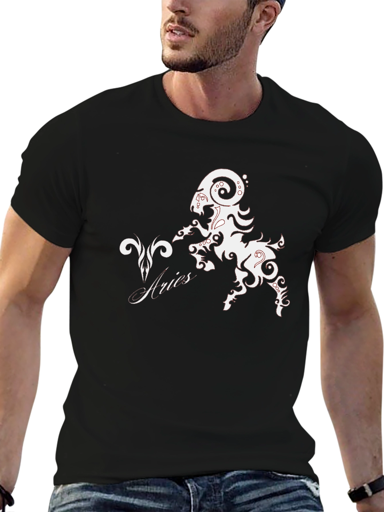Aries Zodiac Sign Black T-Shirt