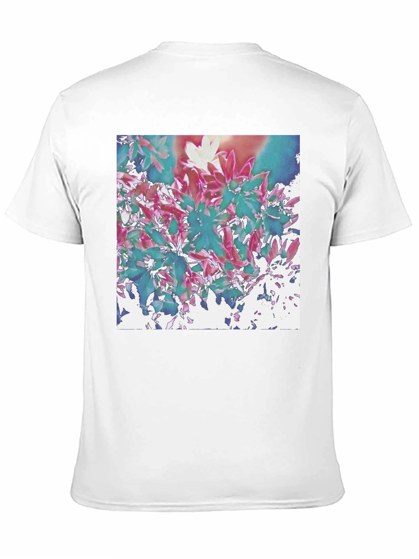 Abstract Floral Print Black T-Shirt