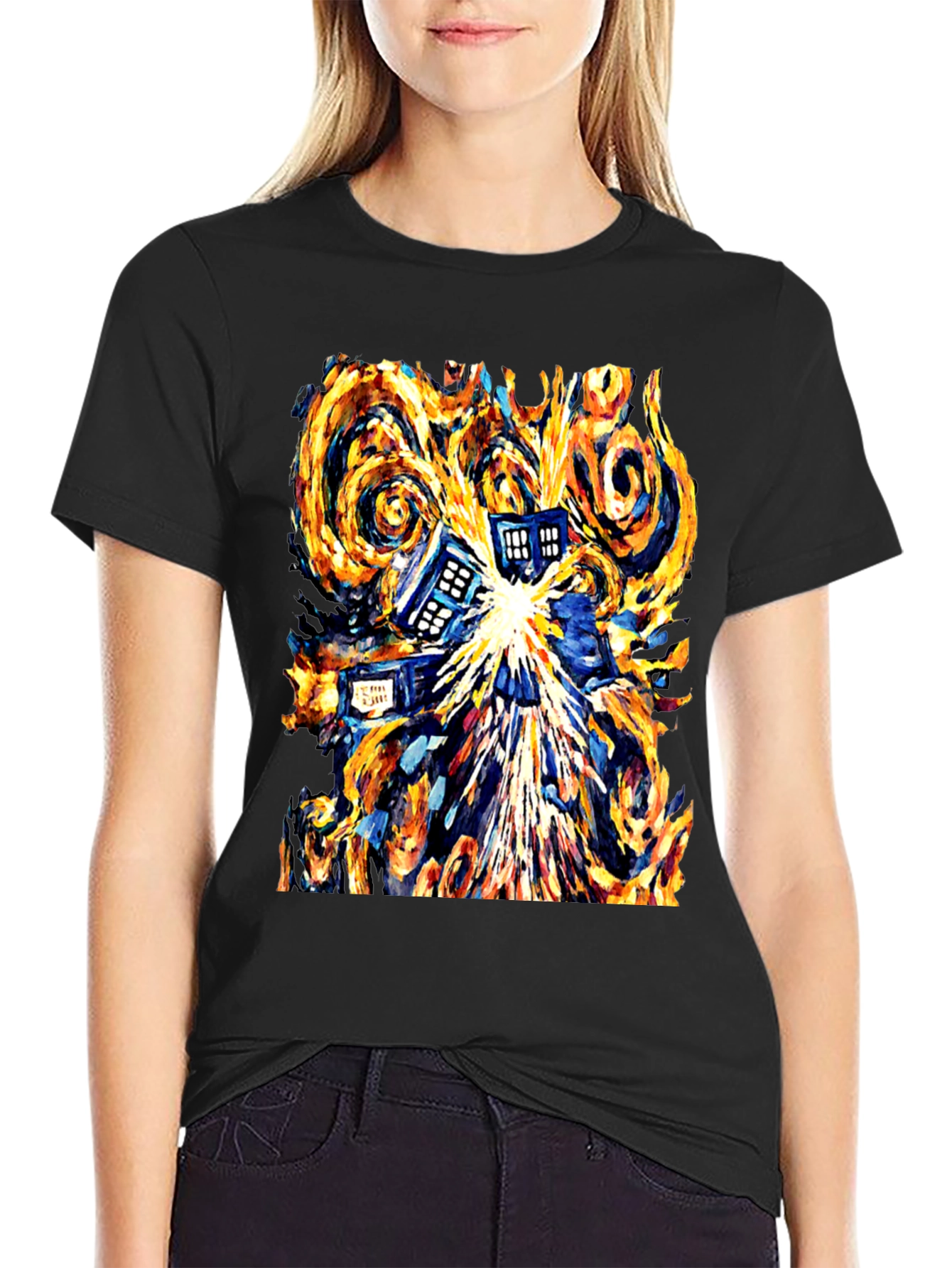 Starry Night TARDIS Graphic Tee