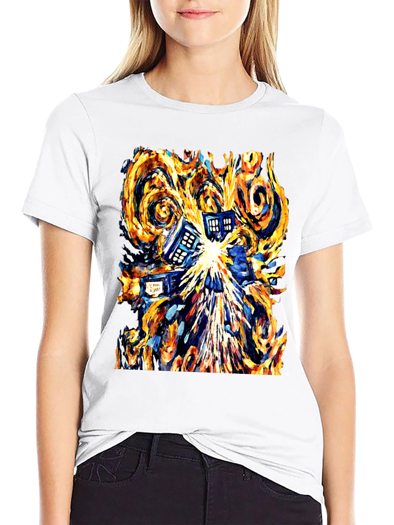 Starry Night TARDIS Graphic Tee
