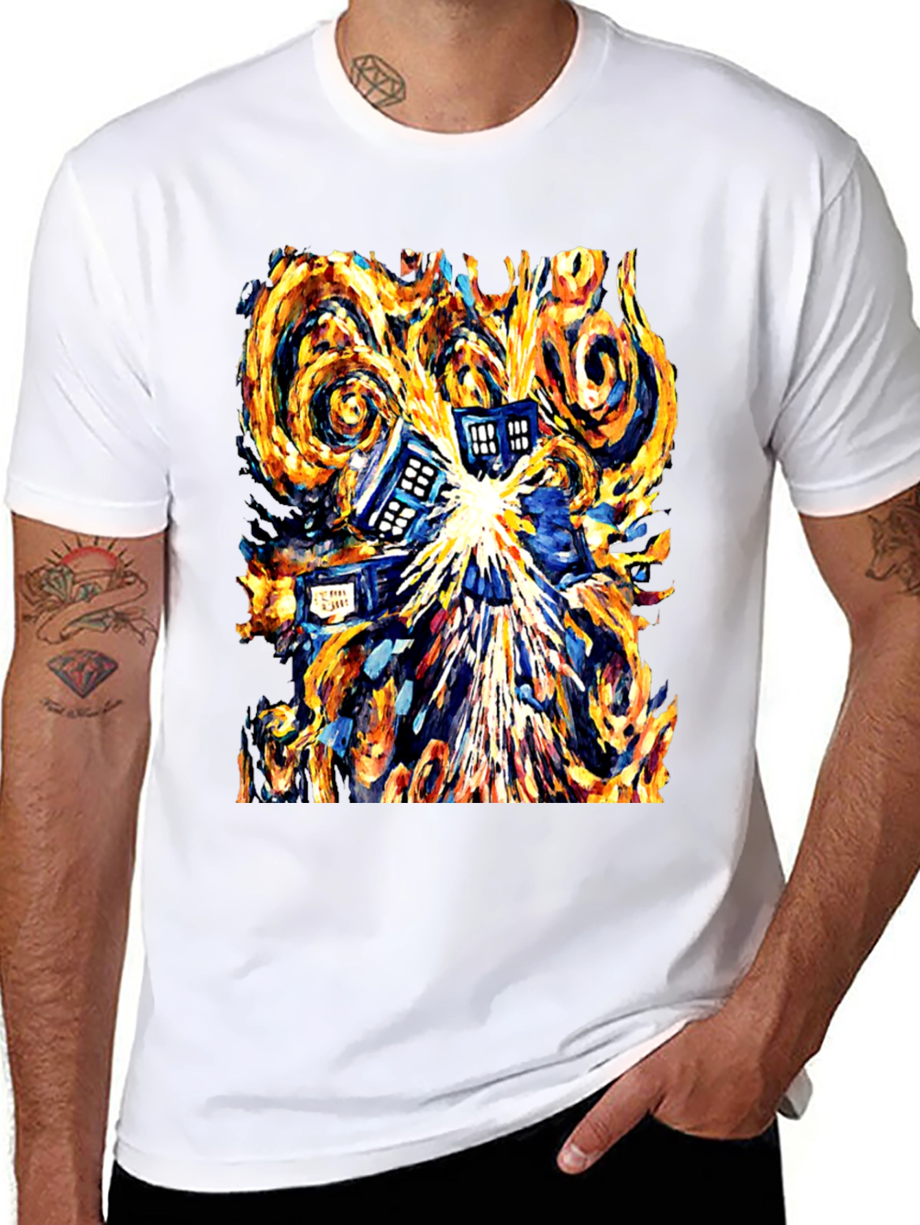 Starry Night TARDIS Graphic Tee