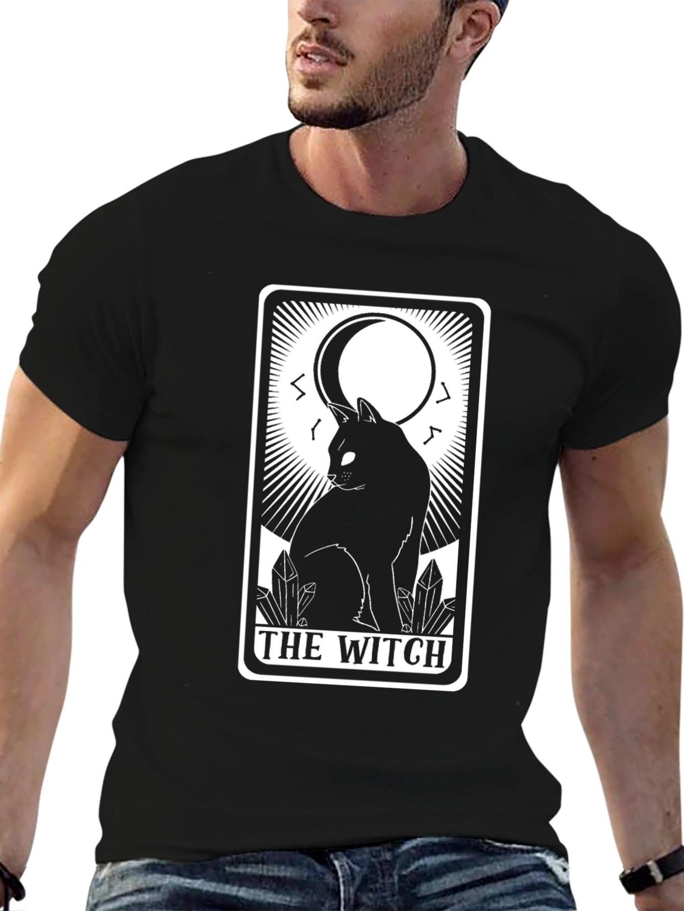 The Witch Tarot Card Black Cat T-Shirt