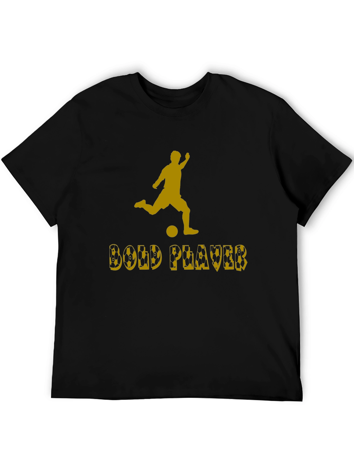 Bold Player Graphic Tee - Black Cotton T-Shirt