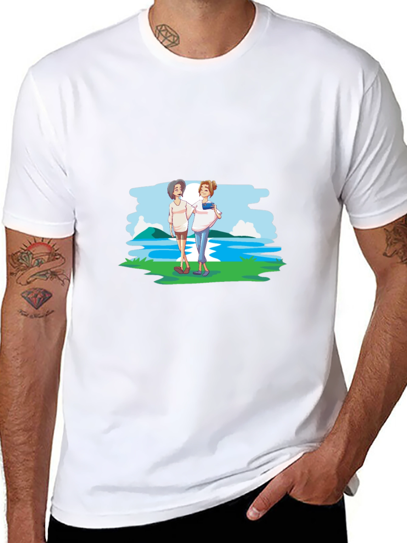 Cartoon Graphic Black T-Shirt
