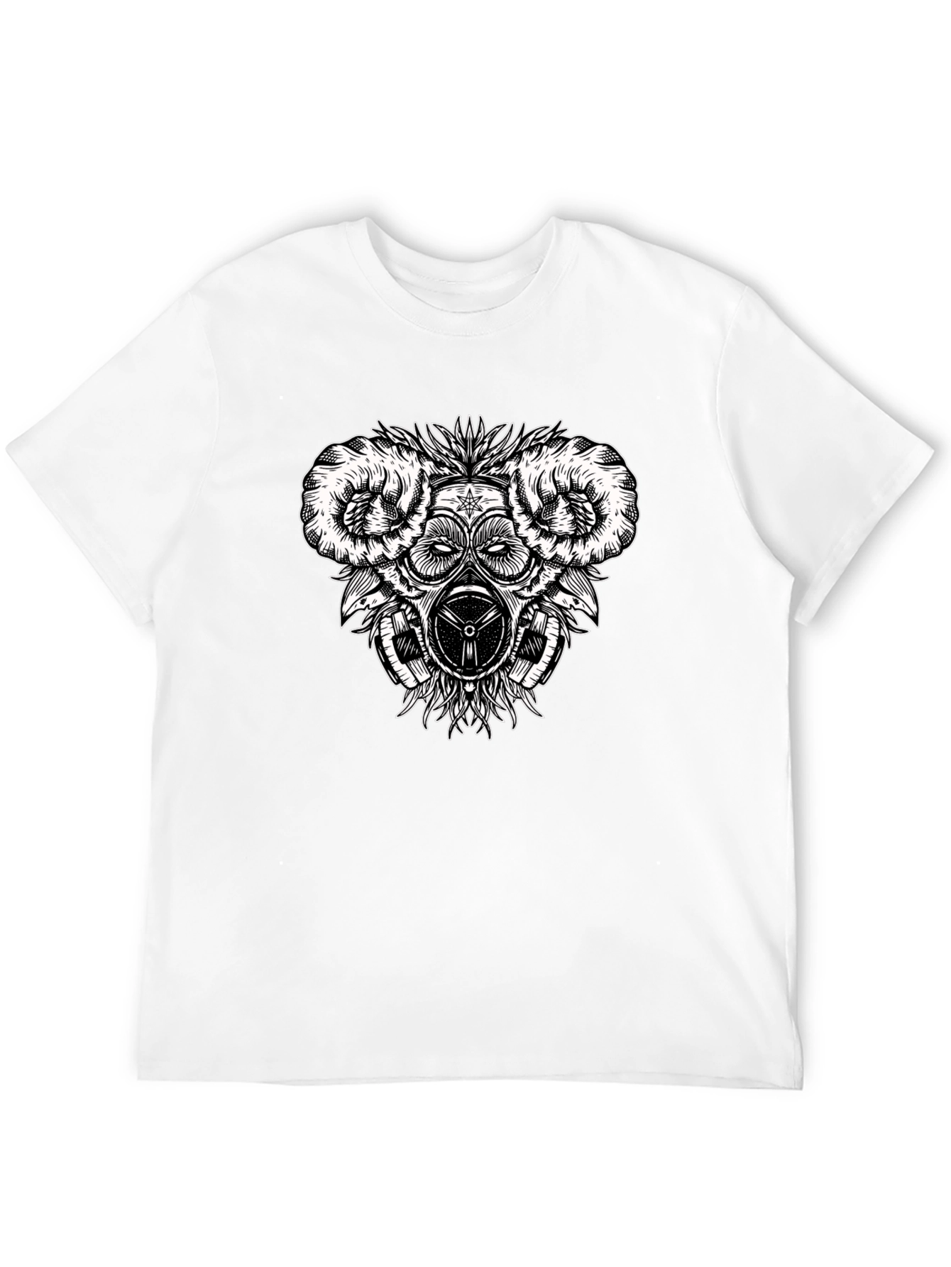 Graphic Print Tee - Steampunk Gas Mask Design