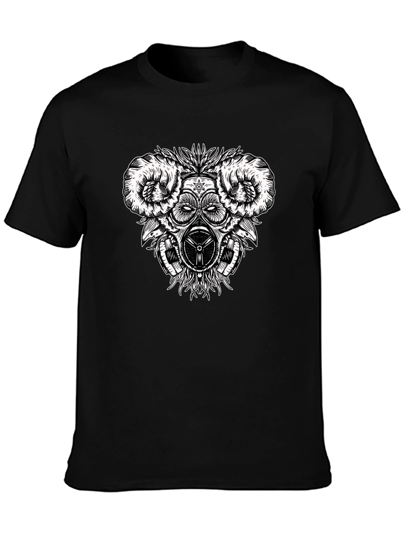 Graphic Print Tee - Steampunk Gas Mask Design