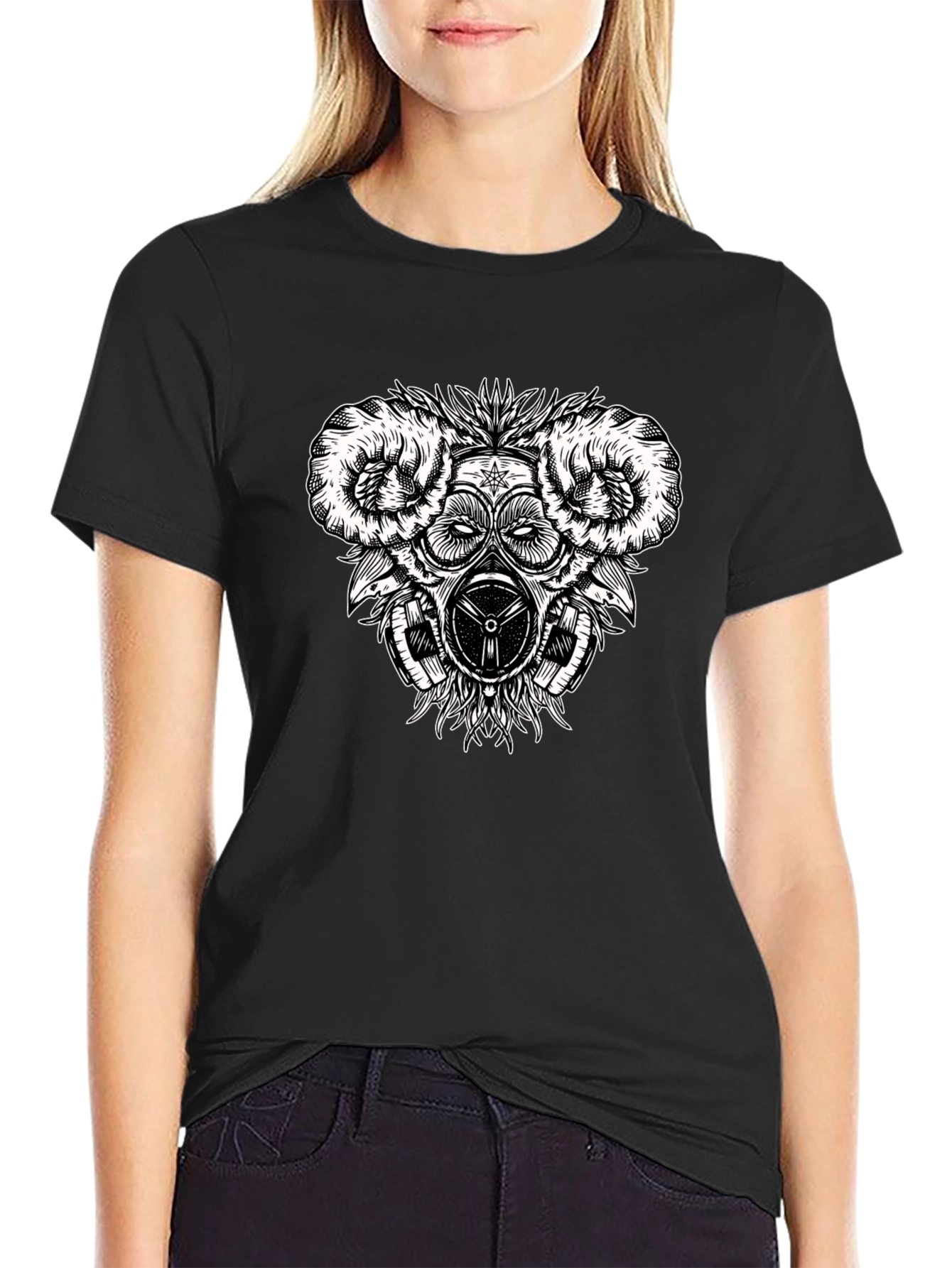 Graphic Print Tee - Steampunk Gas Mask Design