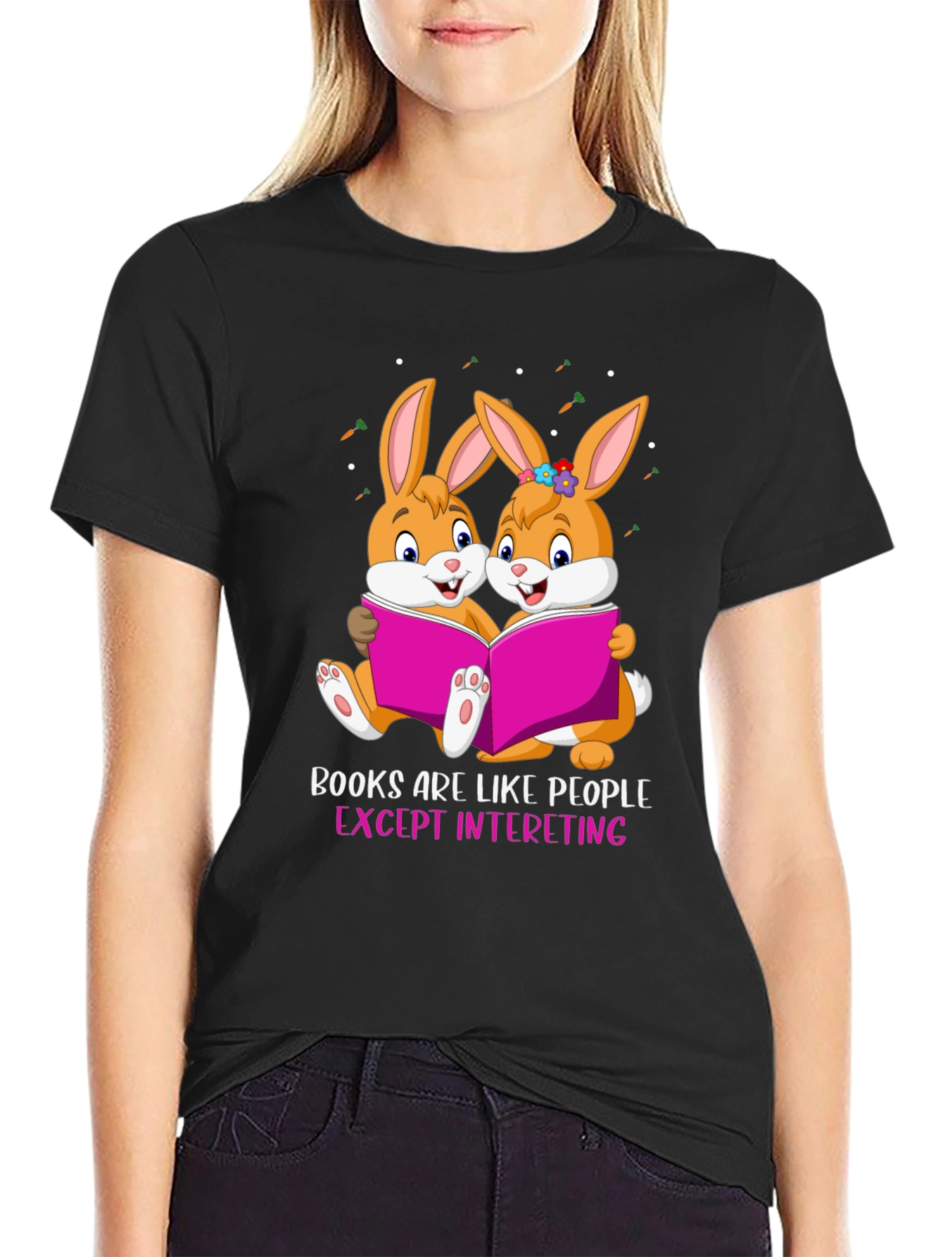Bunny Bookworm T-Shirt - Books Are Like People