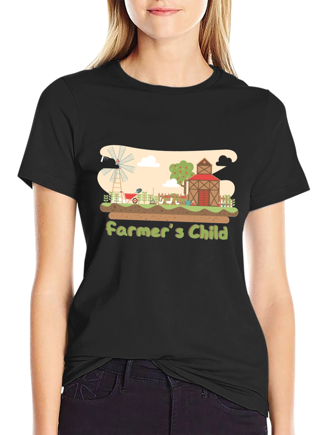 Farmers Child Graphic Black T-Shirt