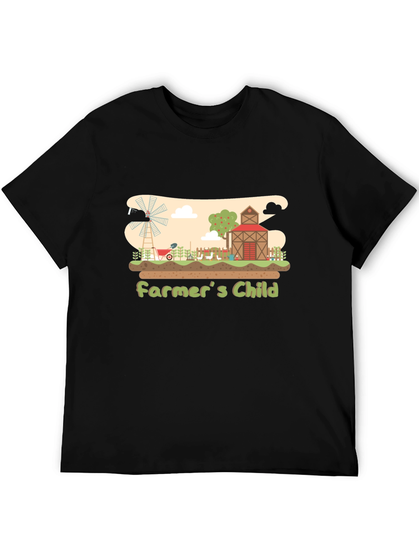 Farmers Child Graphic Black T-Shirt