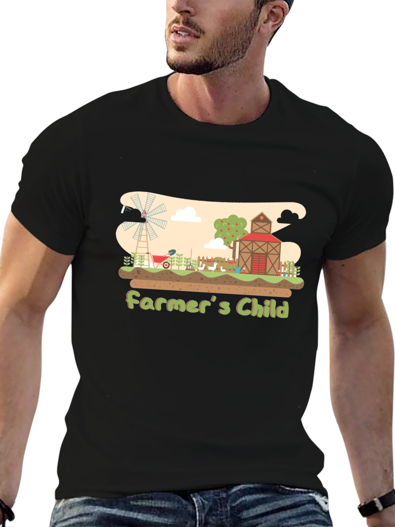 Farmers Child Graphic Black T-Shirt