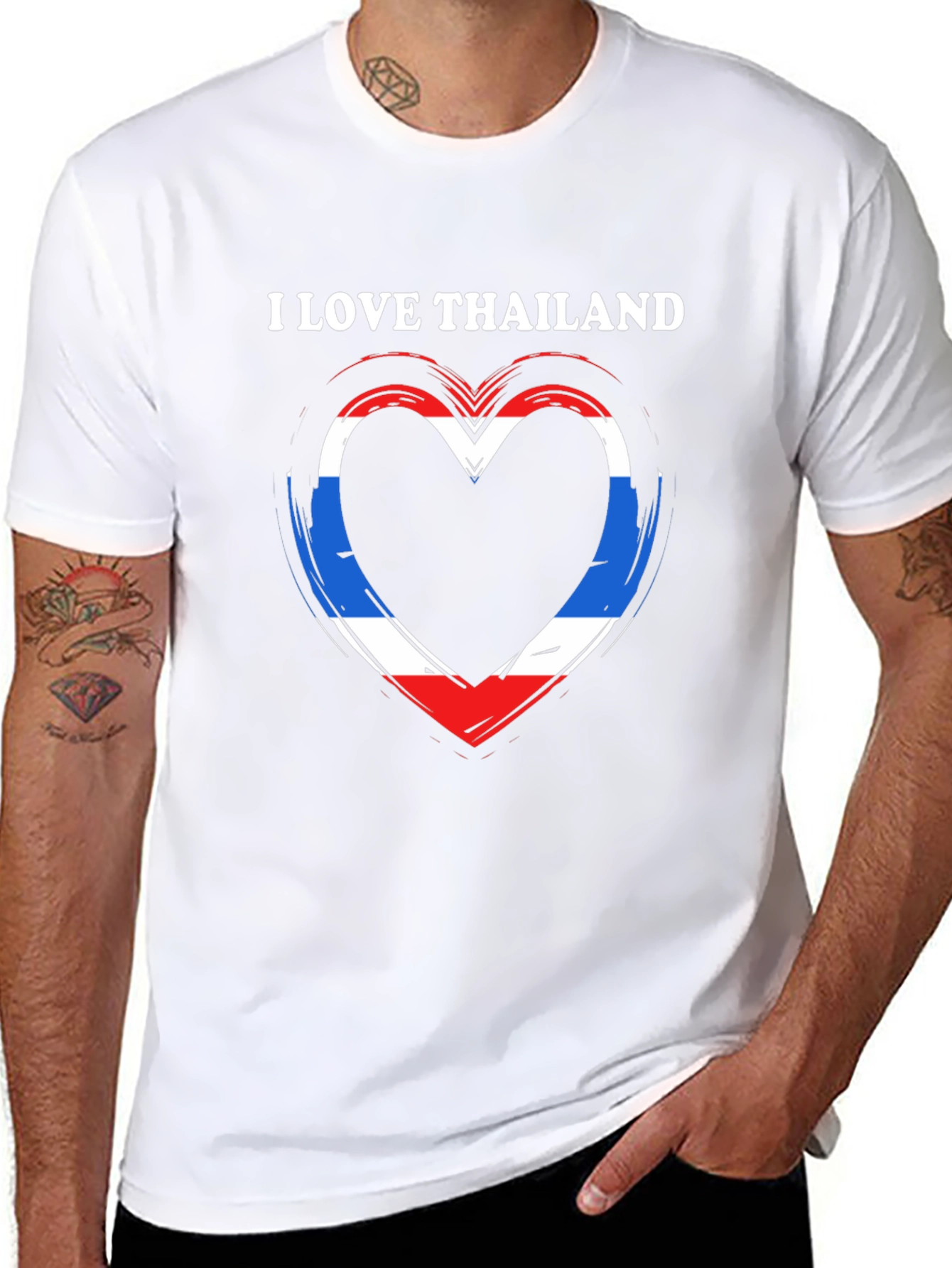 I Love Thailand Flag Heart T-Shirt