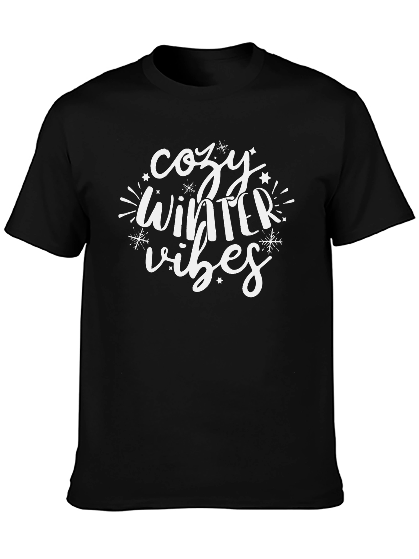 Cozy Winter Vibes Black T-Shirt
