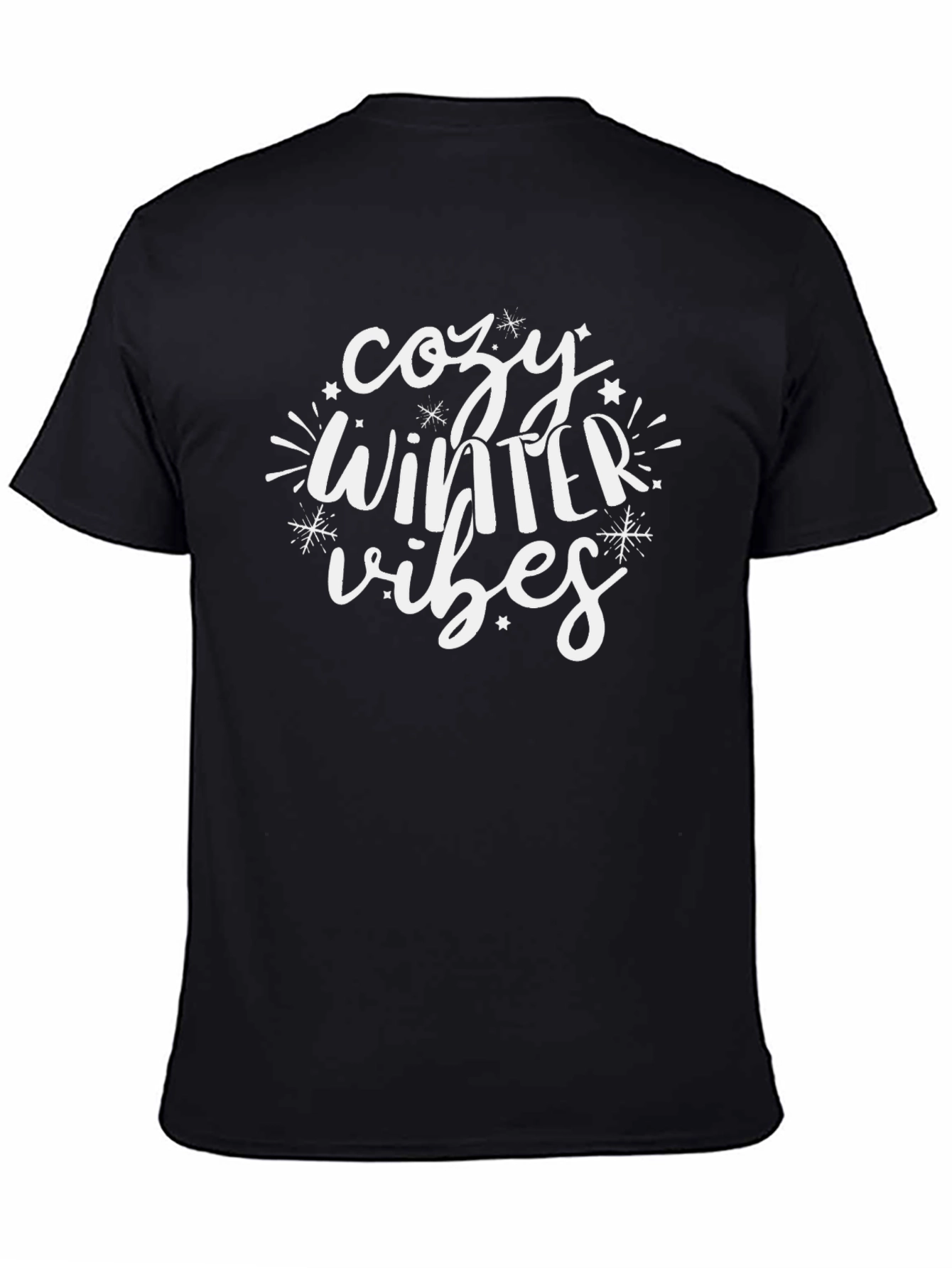 Cozy Winter Vibes Black T-Shirt