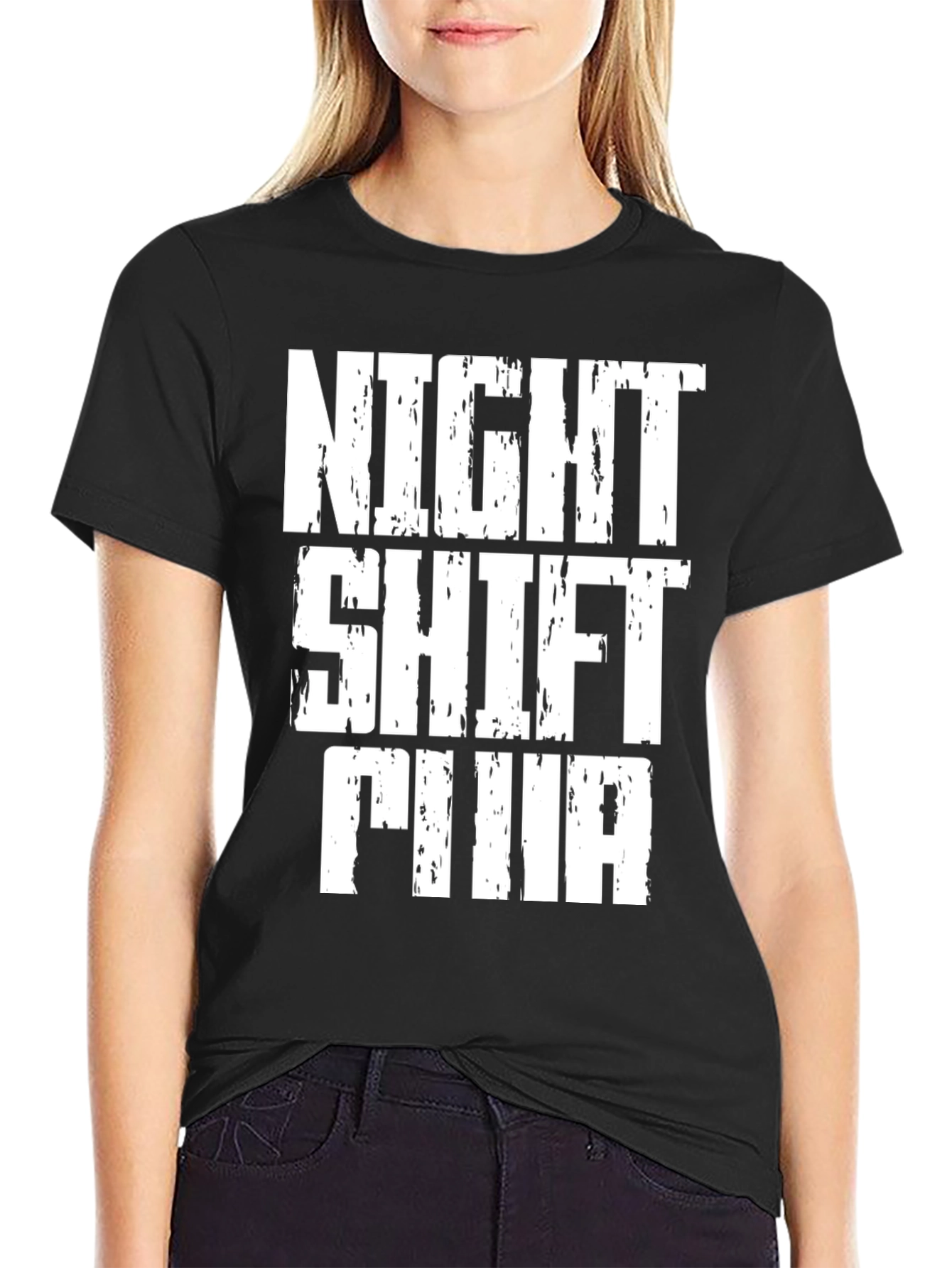 Night Shift FINA Graphic Tee - Black Cotton T-Shirt
