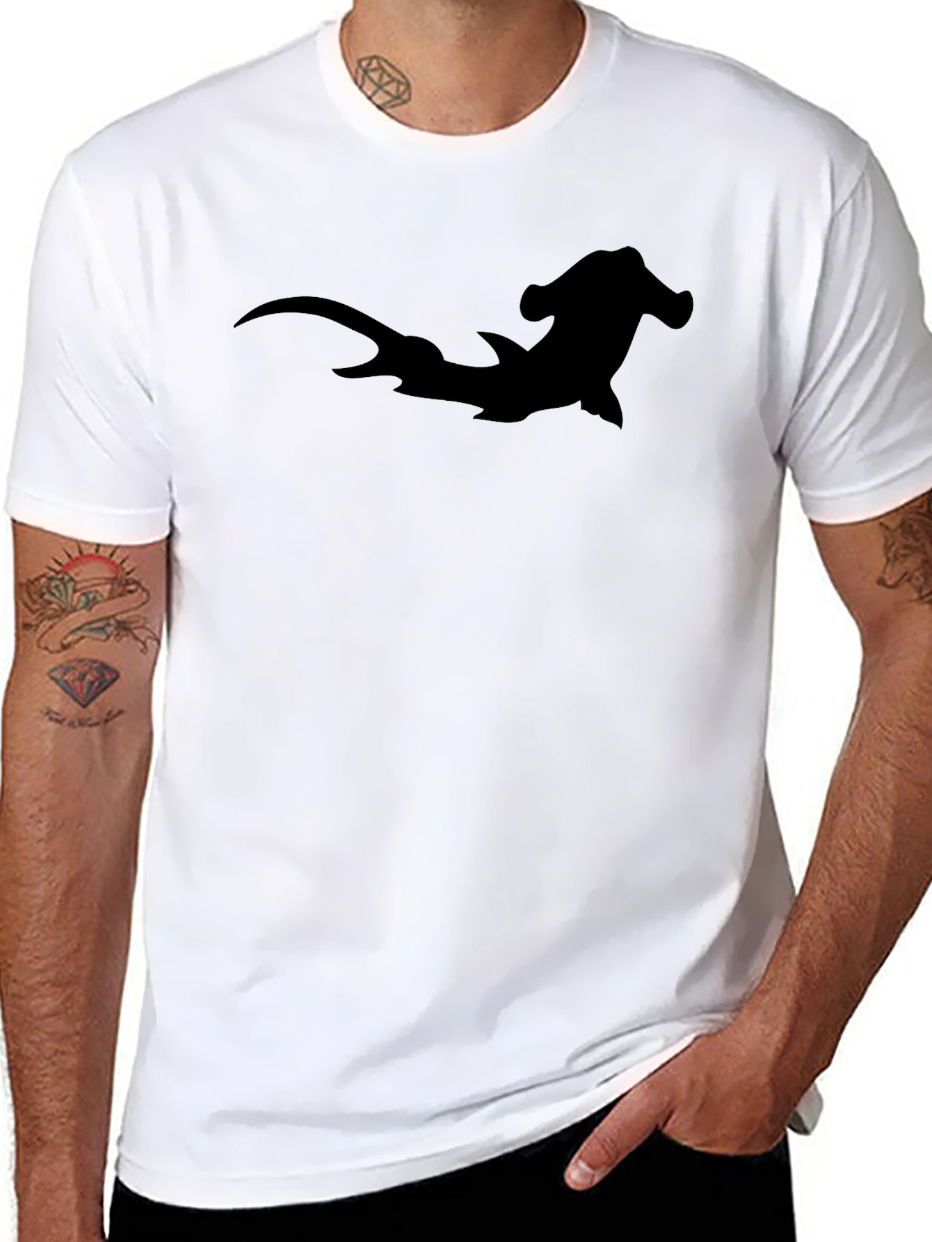 Hammerhead Shark Graphic Tee - Black