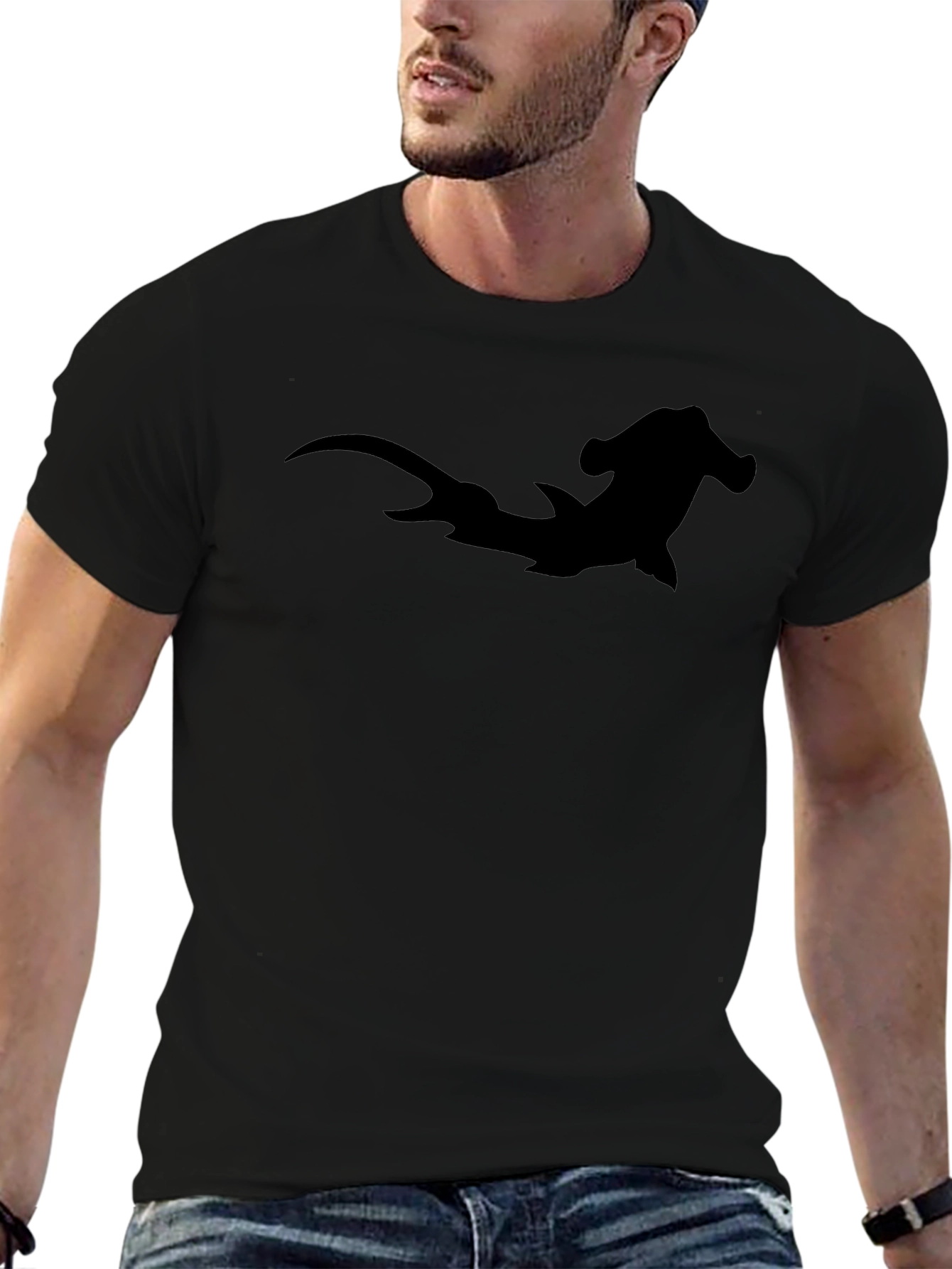 Hammerhead Shark Graphic Tee - Black