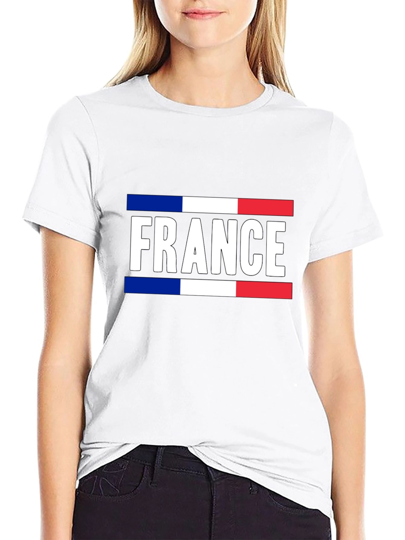 France Flag Graphic T-Shirt - Black Cotton Tee