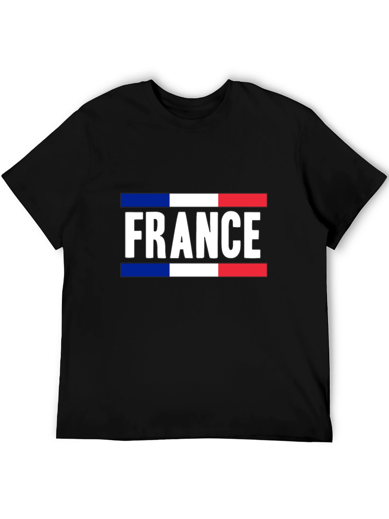 France Flag Graphic T-Shirt - Black Cotton Tee