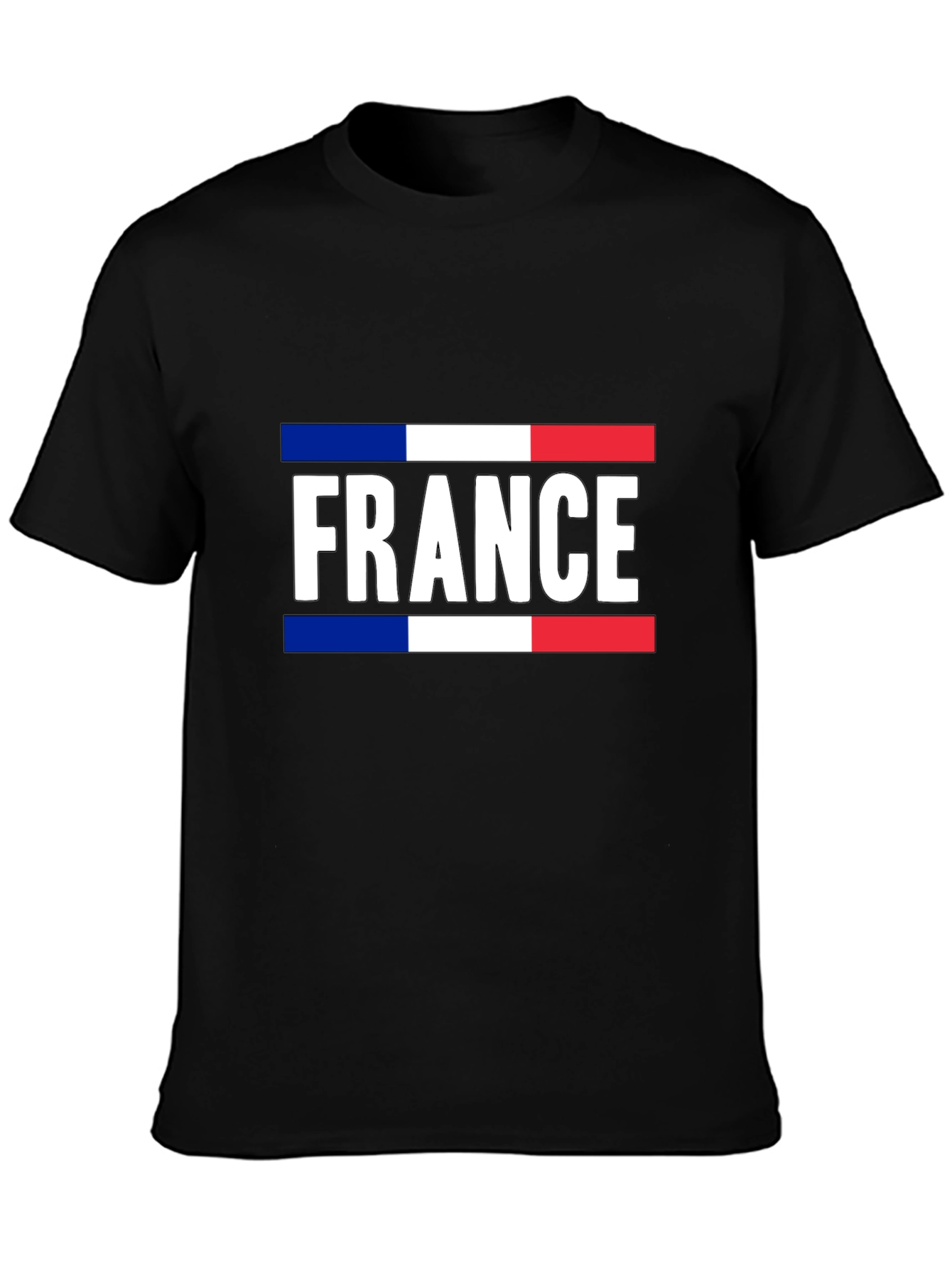 France Flag Graphic T-Shirt - Black Cotton Tee