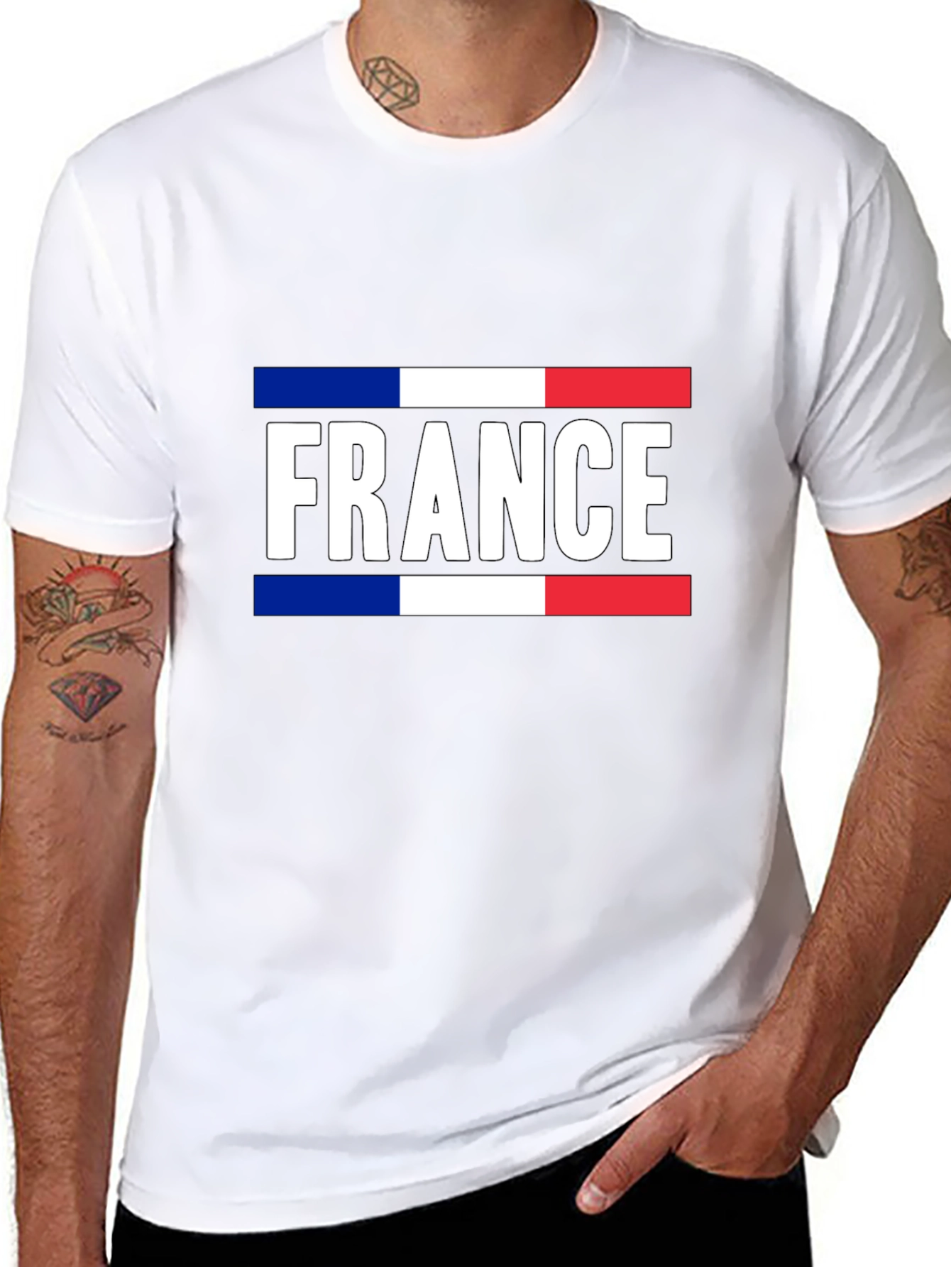 France Flag Graphic T-Shirt - Black Cotton Tee