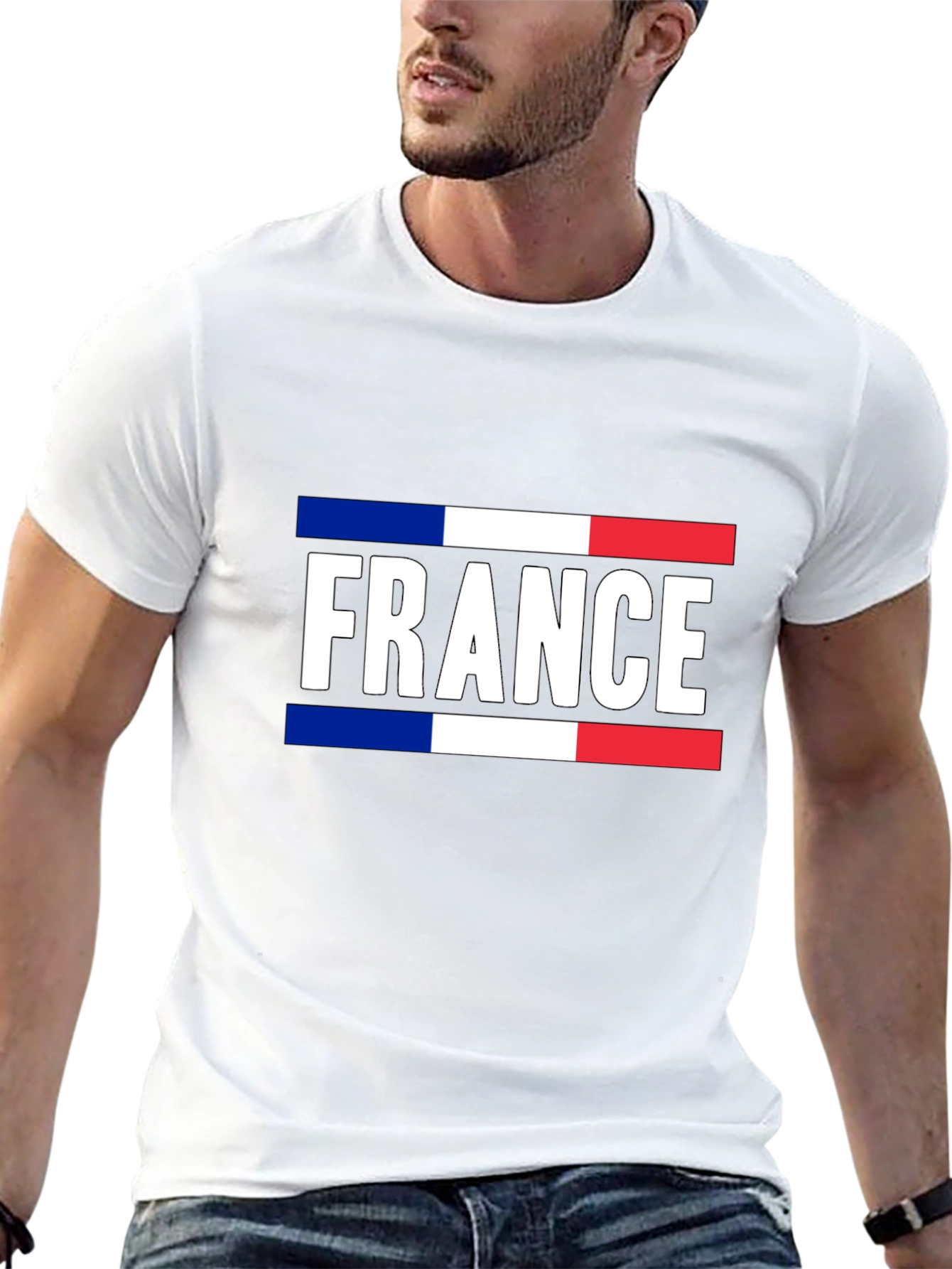 France Flag Graphic T-Shirt - Black Cotton Tee