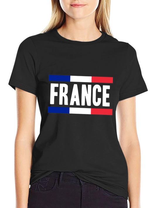 France Flag Graphic T-Shirt - Black Cotton Tee