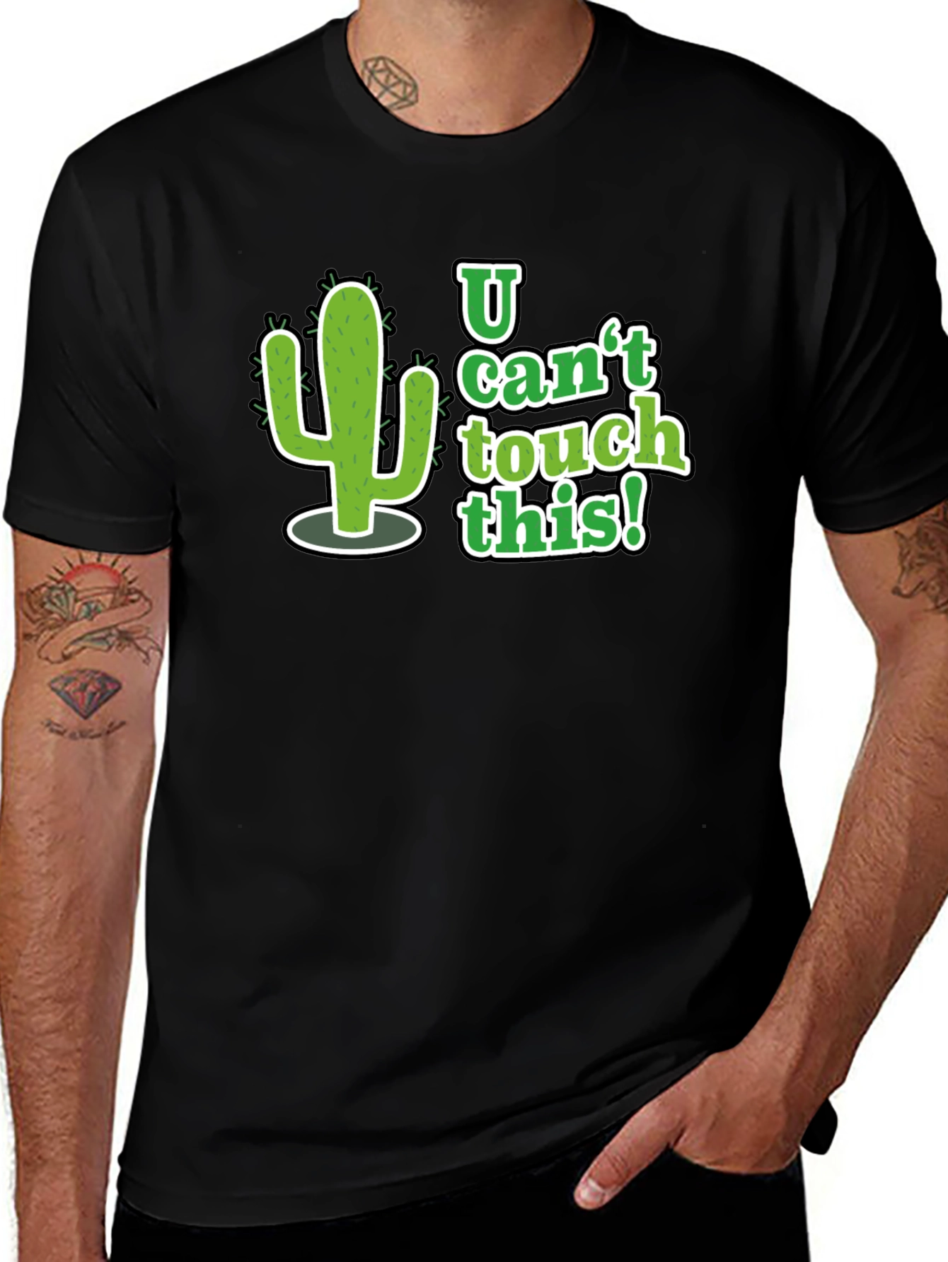 U Cant Touch This Cactus Graphic Tee - Black