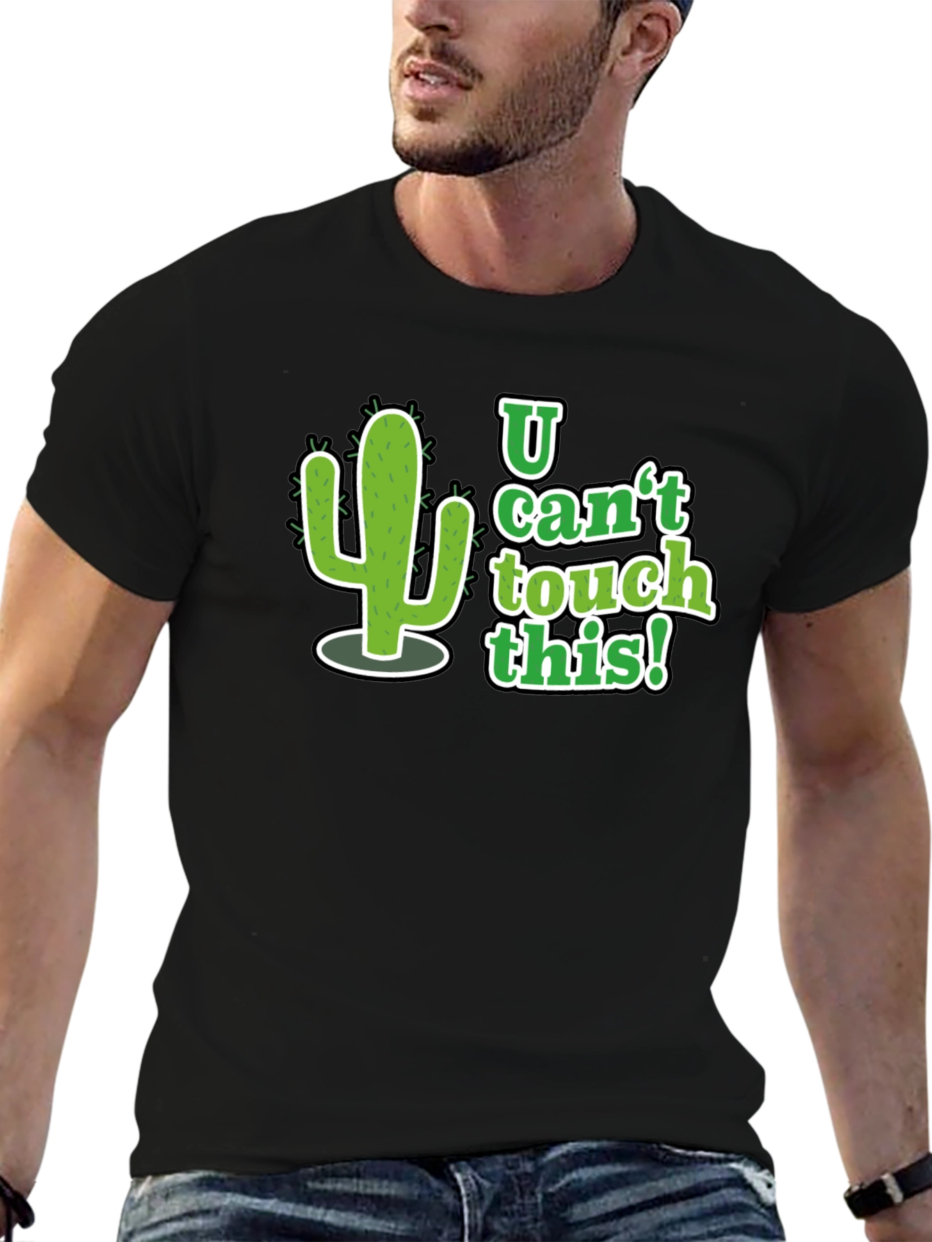 U Cant Touch This Cactus Graphic Tee - Black