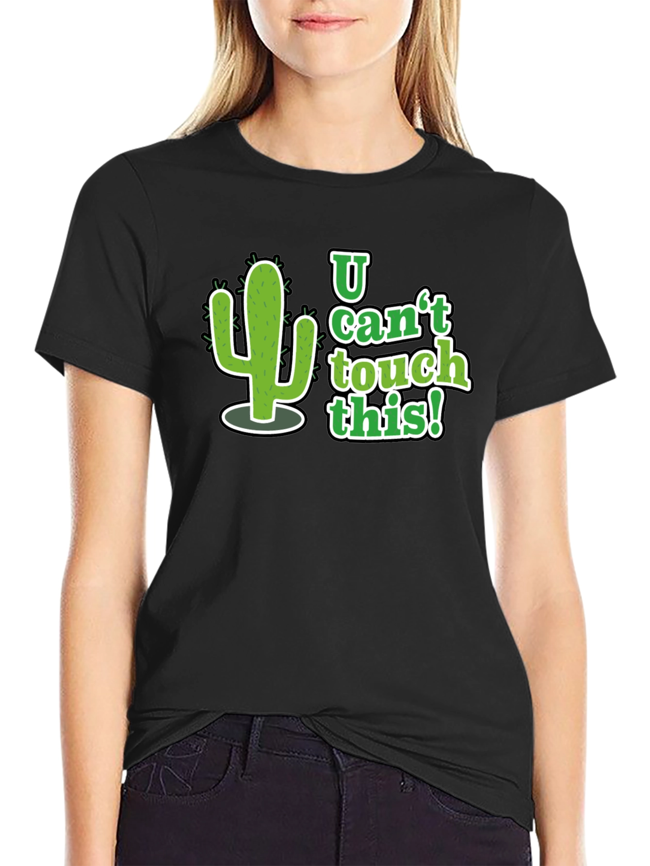 U Cant Touch This Cactus Graphic Tee - Black