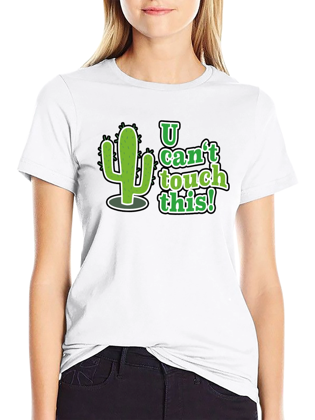 U Cant Touch This Cactus Graphic Tee - Black