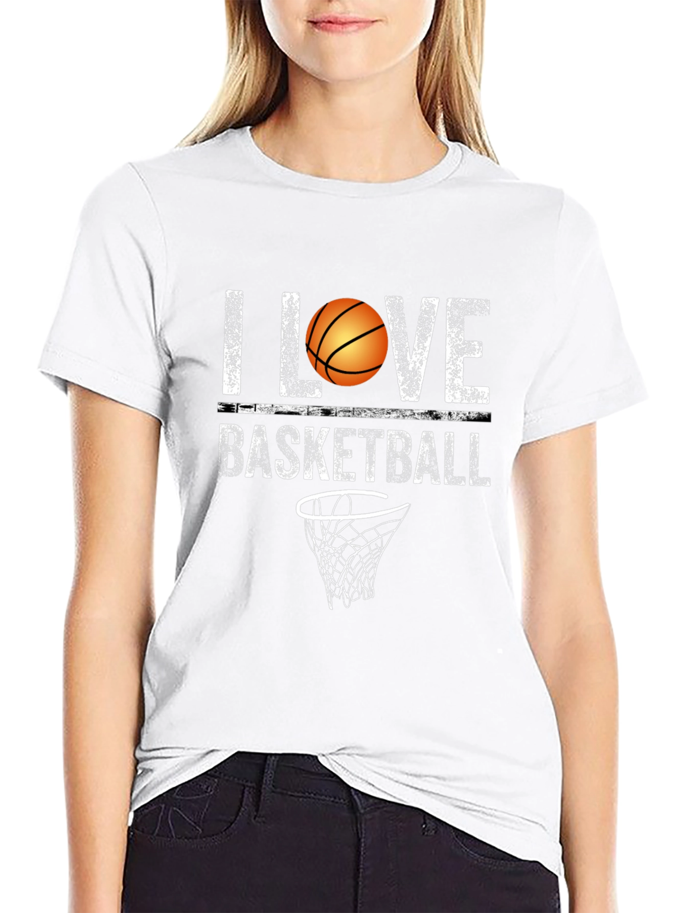 I Love Basketball Graphic Tee - Black