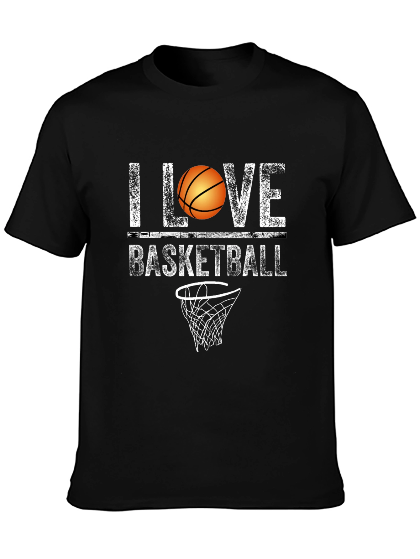 I Love Basketball Graphic Tee - Black