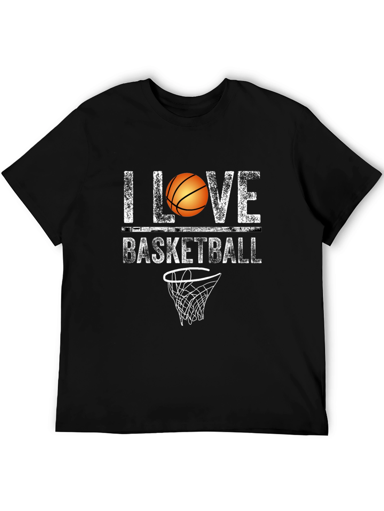 I Love Basketball Graphic Tee - Black