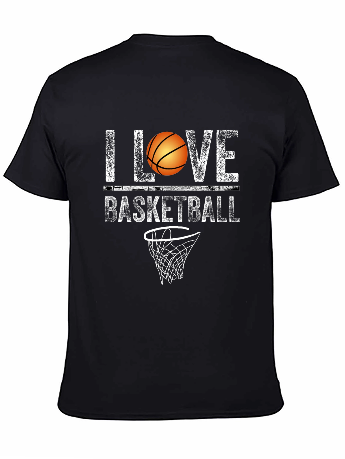 I Love Basketball Graphic Tee - Black
