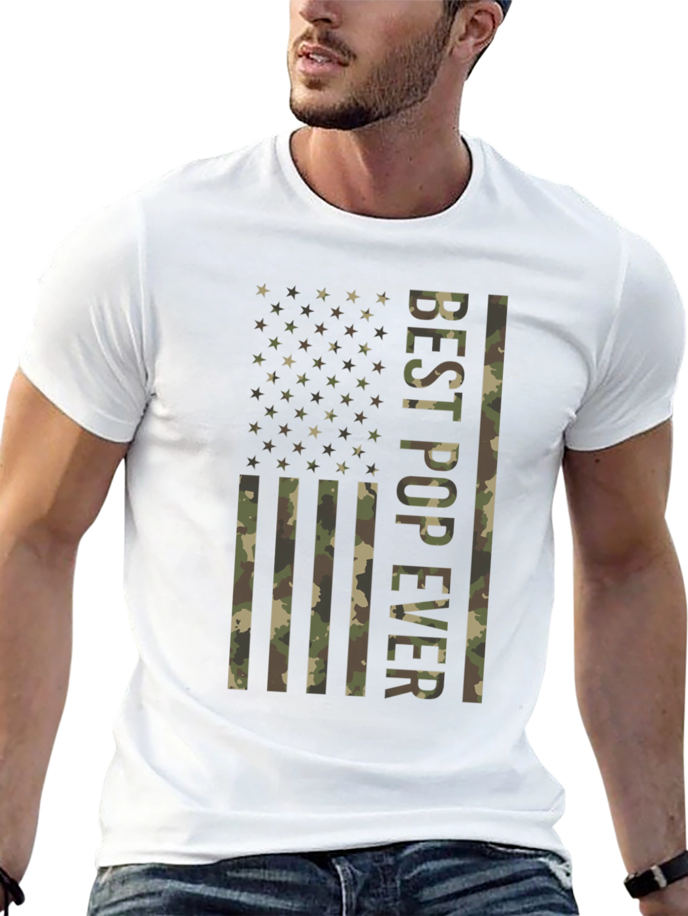 Best Pop Ever Camo Flag T-Shirt