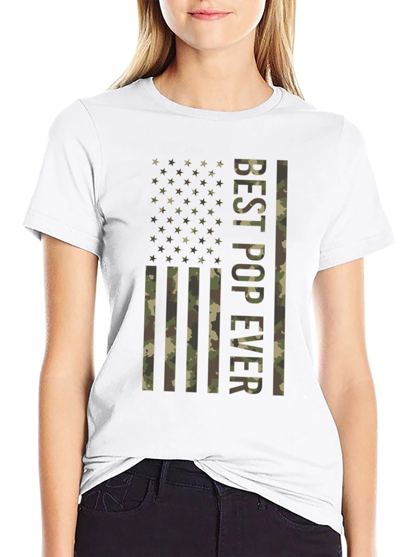 Best Pop Ever Camo Flag T-Shirt