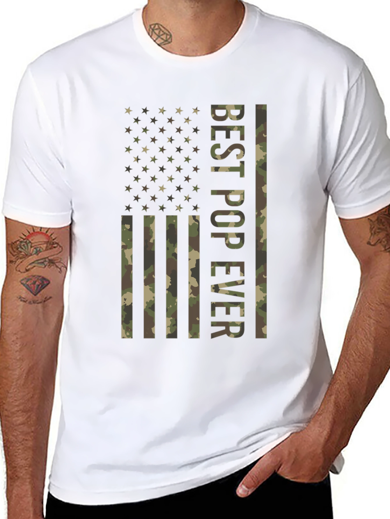 Best Pop Ever Camo Flag T-Shirt