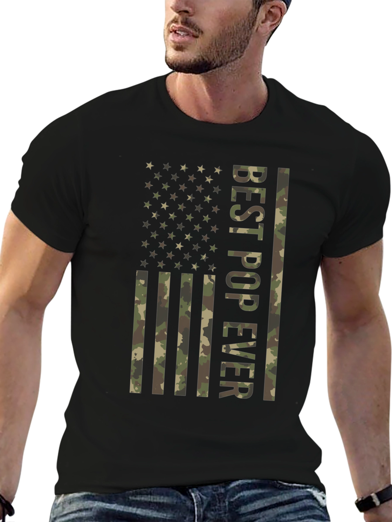 Best Pop Ever Camo Flag T-Shirt