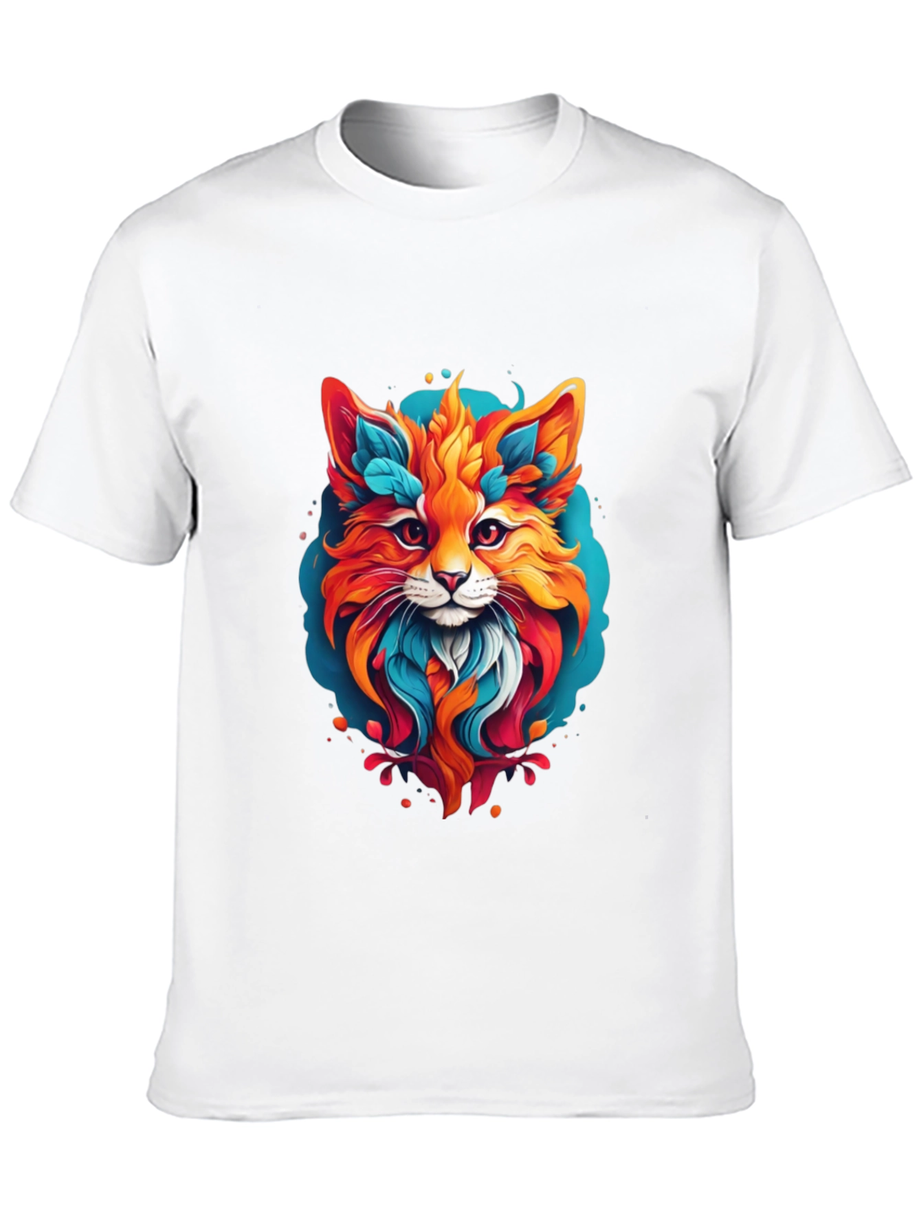 Vibrant Fox Graphic Black T-Shirt