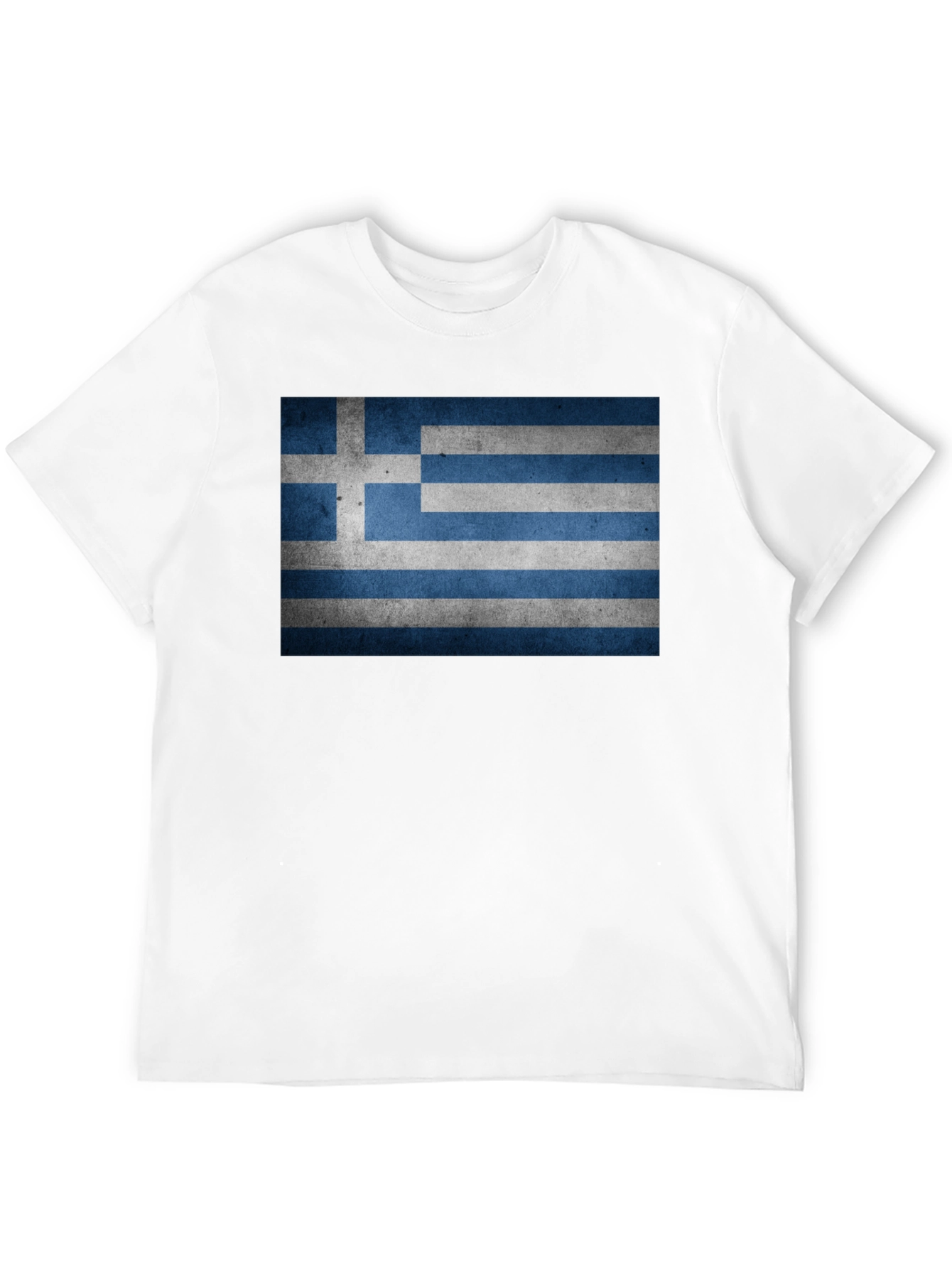 Greek Flag T-Shirt - Black Cotton Blend Tee