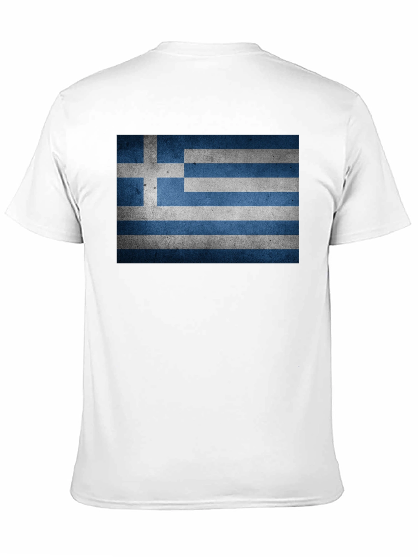 Greek Flag T-Shirt - Black Cotton Blend Tee