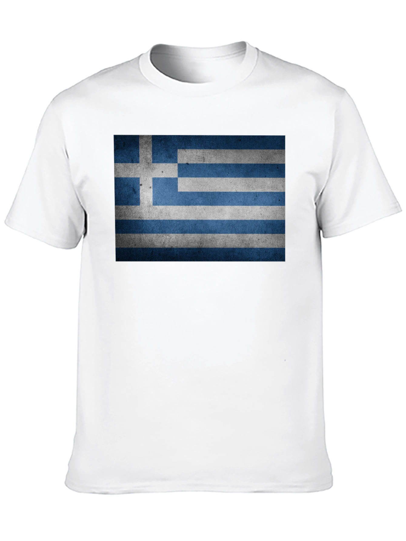 Greek Flag T-Shirt - Black Cotton Blend Tee