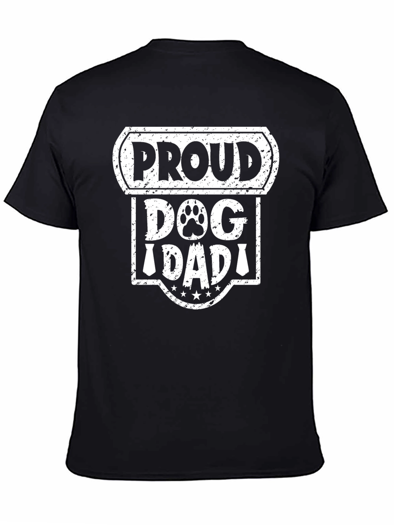 Proud Dog Dad Graphic Tee - Black Cotton T-Shirt