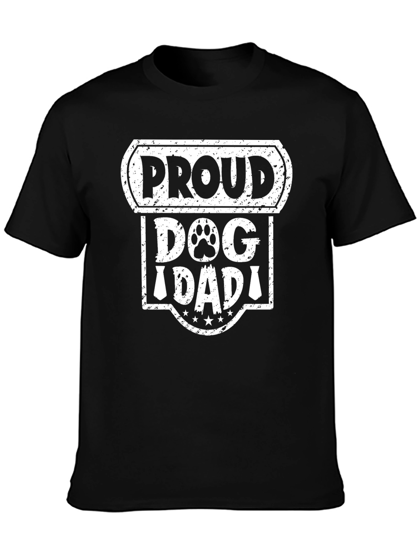 Proud Dog Dad Graphic Tee - Black Cotton T-Shirt