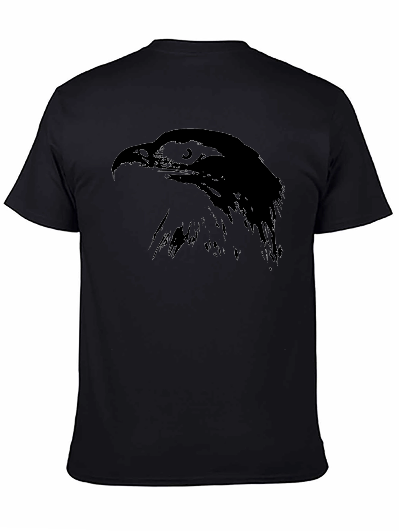 Black T-Shirt with Hawk Silhouette